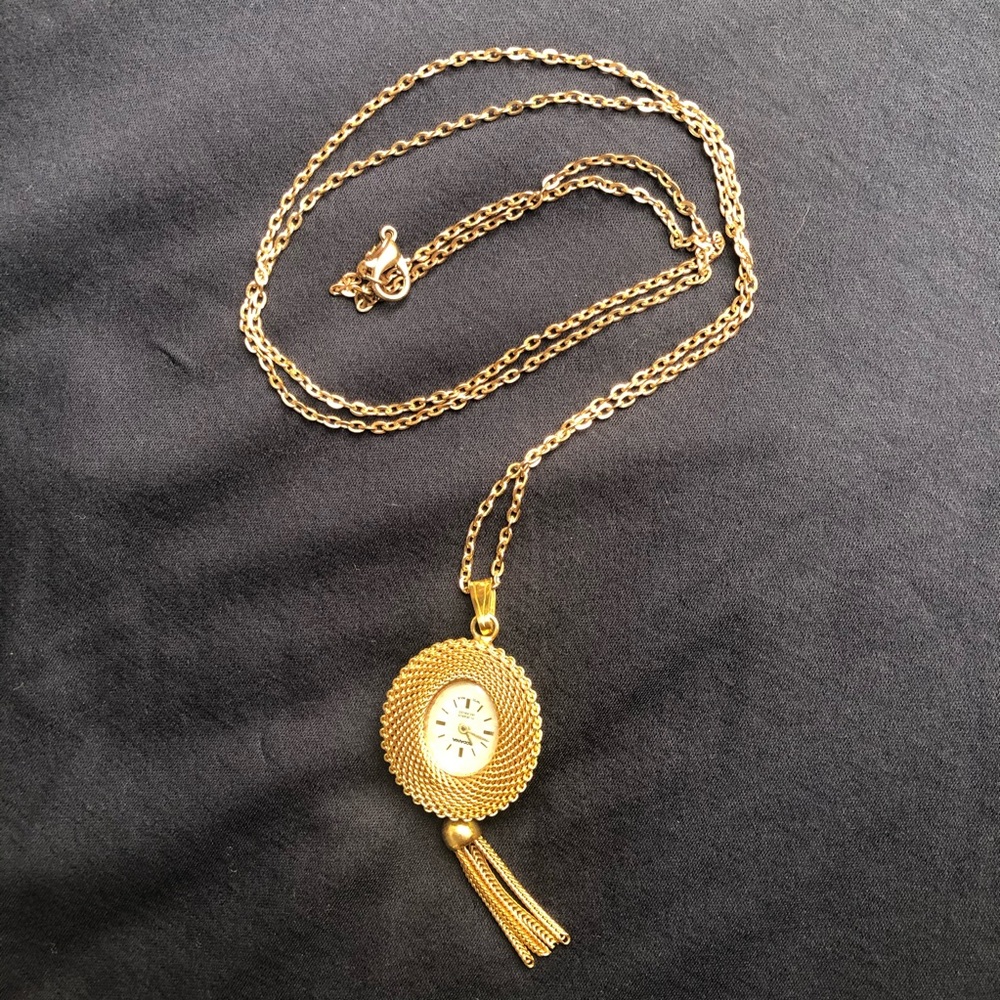 Vintage Rodania Manual Wind Necklace Timepiece